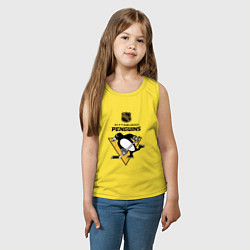 Майка детская хлопок Питтсбург Пингвинз НХЛ логотип, цвет: желтый — фото 2