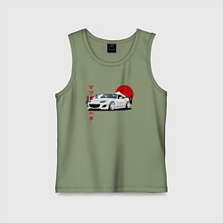 Майка детская хлопок Mazda MX-5 NC Miata NC JDM Design, цвет: авокадо
