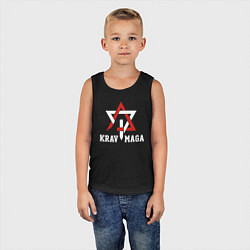 Майка детская хлопок Krav-maga national wrestling emblem, цвет: черный — фото 2