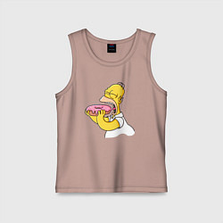 Детская майка Гомер Симпсон нацелился на пончик