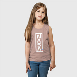 Майка детская хлопок Наса - logo, цвет: пыльно-розовый — фото 2