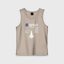 Майка детская хлопок Nasa ракета, цвет: миндальный
