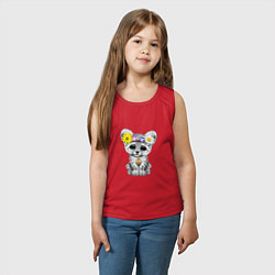 Майка детская хлопок Мир - Снежный Леопард, цвет: красный — фото 2