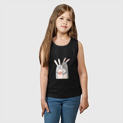 Майка детская хлопок Rabbits Love, цвет: черный — фото 2