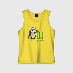 Майка детская хлопок DJ панда я люблю музыку, цвет: желтый