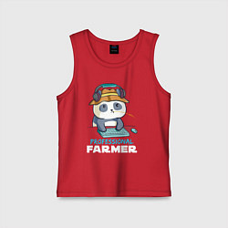 Майка детская хлопок Professional Farmer - панда геймер, цвет: красный