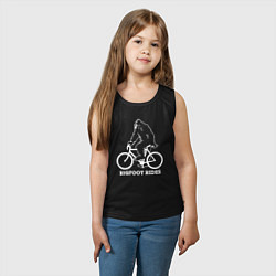 Майка детская хлопок Бигфут на велосипеде, цвет: черный — фото 2