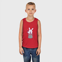 Майка детская хлопок Фокусник - Кролик, цвет: красный — фото 2