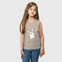 Майка детская хлопок Happy Bunny, цвет: миндальный — фото 2