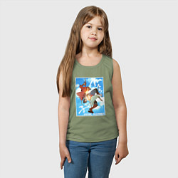 Майка детская хлопок Куматэцу и Рэн, цвет: авокадо — фото 2