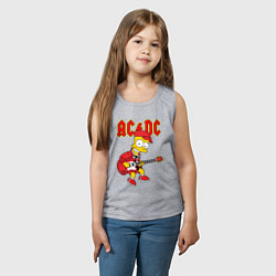 Майка детская хлопок AC DC Барт Симпсон, цвет: меланж — фото 2