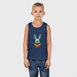 Майка детская хлопок Carrot - Bunny, цвет: тёмно-синий — фото 2