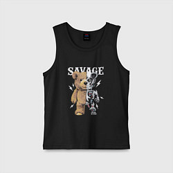 Майка детская хлопок Savage Bear, цвет: черный