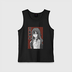 Майка детская хлопок Милая Рио Футаба, цвет: черный