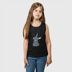 Майка детская хлопок Черный кролик Пикачу, цвет: черный — фото 2