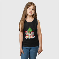 Майка детская хлопок Коты и елка с подарками, цвет: черный — фото 2