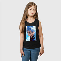 Майка детская хлопок Сатору Годжо в очках - Jujutsu kaisen, цвет: черный — фото 2