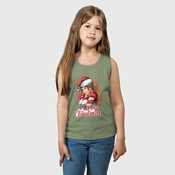 Майка детская хлопок Снегурочка, цвет: авокадо — фото 2