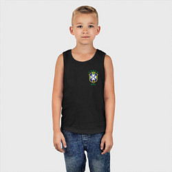Майка детская хлопок Сборная Бразилии, цвет: черный — фото 2