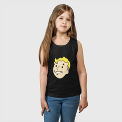 Майка детская хлопок Vault boy head, цвет: черный — фото 2