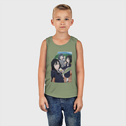 Майка детская хлопок Подруги вместе - Super Cub, цвет: авокадо — фото 2