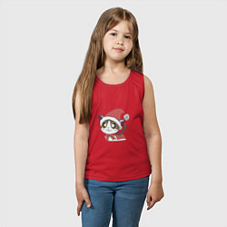 Майка детская хлопок Санта-кошка, цвет: красный — фото 2