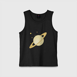 Майка детская хлопок Сатурн, цвет: черный