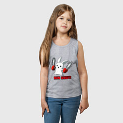 Майка детская хлопок Rabbit run away, цвет: меланж — фото 2