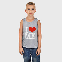 Майка детская хлопок I love me, цвет: меланж — фото 2