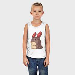 Майка детская хлопок Забавный кролик, цвет: белый — фото 2