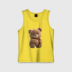 Майка детская хлопок Большой плюшевый мишка, цвет: желтый