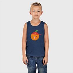 Майка детская хлопок Крутой персик, цвет: тёмно-синий — фото 2