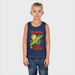 Майка детская хлопок Правило рыбаков всего мира, цвет: тёмно-синий — фото 2