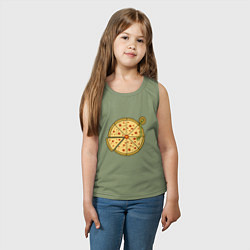 Майка детская хлопок Vinyl pizza, цвет: авокадо — фото 2