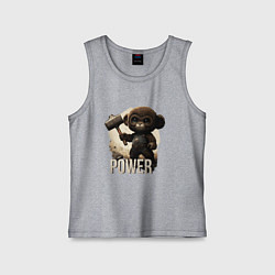 Майка детская хлопок Animal power, цвет: меланж