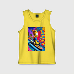 Детская майка Барт Симпсон скейтбордист - нейросеть