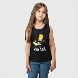 Майка детская хлопок Нирвана Барт Симпсон рокер, цвет: черный — фото 2