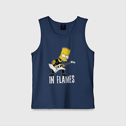Майка детская хлопок In Flames Барт Симпсон рокер, цвет: тёмно-синий