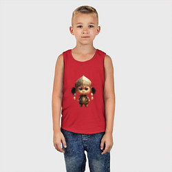 Майка детская хлопок Девочка шаман, цвет: красный — фото 2