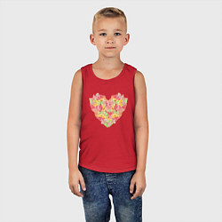 Майка детская хлопок Нежное сердце бабочки, цвет: красный — фото 2
