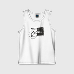 Майка детская хлопок Cassette, цвет: белый