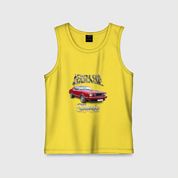 Майка детская хлопок Маслкар Ford Mustang, цвет: желтый