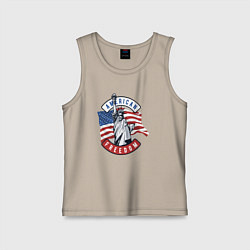 Майка детская хлопок American freedom, цвет: миндальный