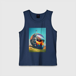 Майка детская хлопок Голова в пустыне - сюрреализм, цвет: тёмно-синий