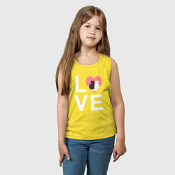 Майка детская хлопок Cat love, цвет: желтый — фото 2