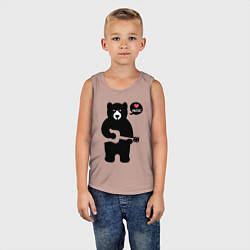 Майка детская хлопок Мишка любит музыку, цвет: пыльно-розовый — фото 2