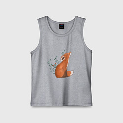 Майка детская хлопок Лисица и листики, цвет: меланж