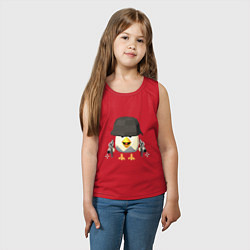 Майка детская хлопок Chicken Gun в каске, цвет: красный — фото 2