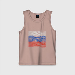 Майка детская хлопок Триколор флаг, цвет: пыльно-розовый