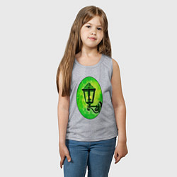 Майка детская хлопок Зелёный уличный фонарь в рамке, цвет: меланж — фото 2